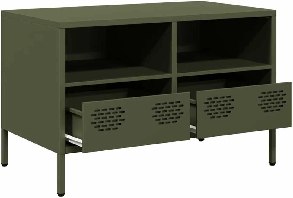 TV staliukas Televizoriaus spintelė, alyvuogių žalios, 68x39x43,5cm, plienas