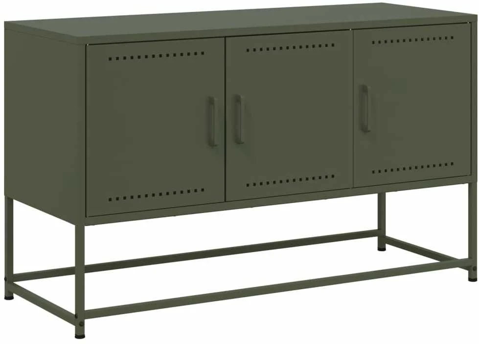 TV staliukas Televizoriaus spintelė, alyvuogių, 100,5x39x60,5cm, plienas