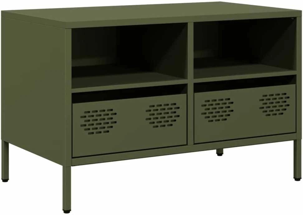 TV staliukas Televizoriaus spintelė, alyvuogių žalios, 68x39x43,5cm, plienas
