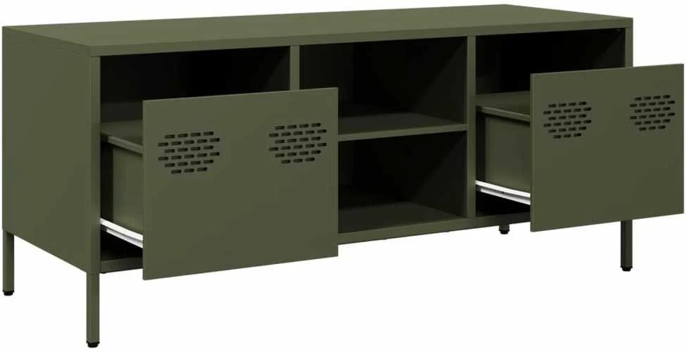 TV staliukas Televizoriaus spintelė, alyvuogių, 101,5x39x43,5cm, plienas