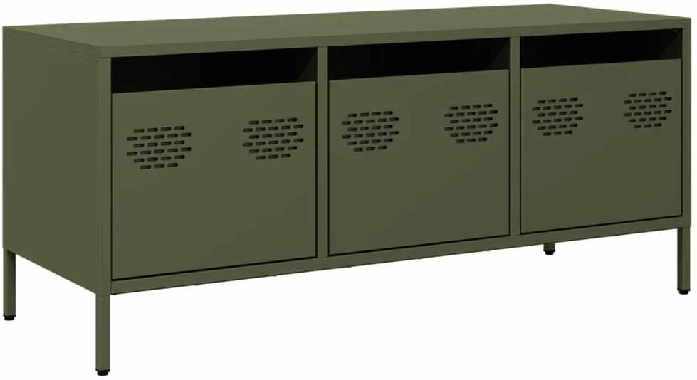 TV staliukas Televizoriaus spintelė, alyvuogių, 101,5x39x43,5cm, plienas
