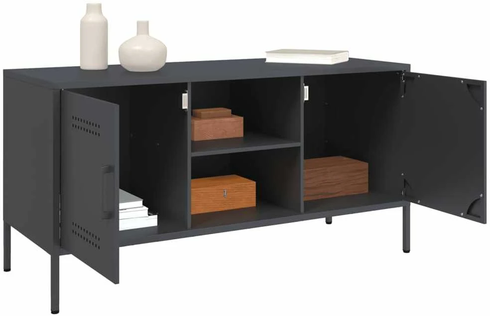 TV staliukas Televizoriaus spintelė, antracito, 100,5x39x50,5cm, plienas