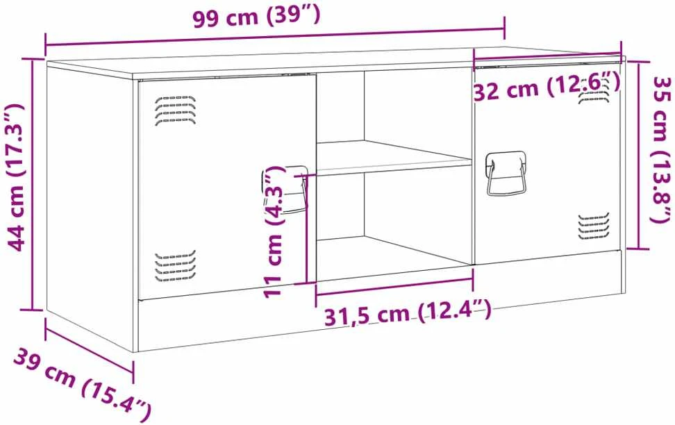TV staliukas Televizoriaus spintelė, antracito spalvos, 99x39x44cm, plienas