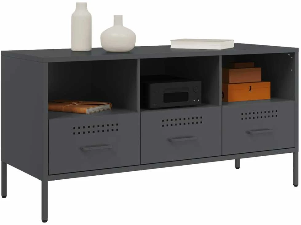 TV staliukas Televizoriaus spintelė, antracito, 100,5x39x50,5cm, plienas