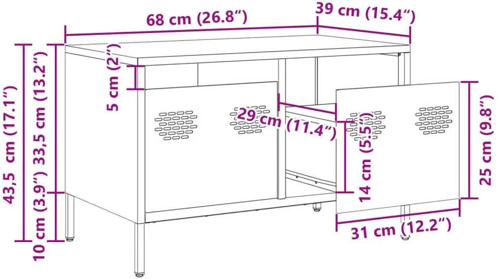 TV staliukas Televizoriaus spintelė, antracito, 68x39x43,5cm, plienas