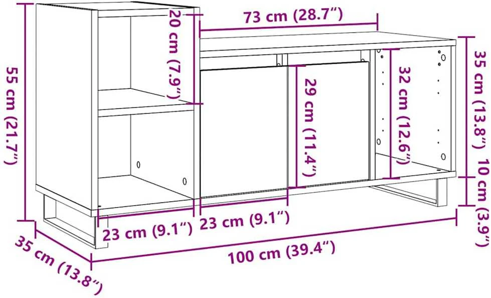 TV staliukas Televizoriaus spintelė, artisano, 100x35x55cm, apdirbta mediena