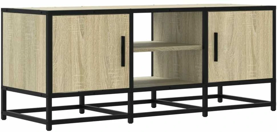 TV staliukas Televizoriaus spintelė, ąžuolo, 100x35x41cm, mediena ir metalas