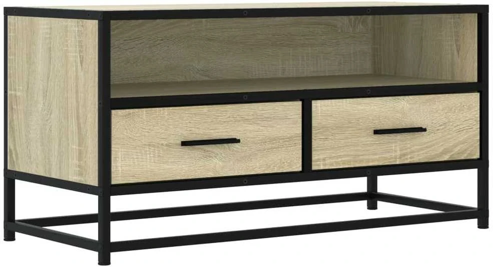 TV staliukas Televizoriaus spintelė, ąžuolo, 80x34,5x40cm, mediena/metalas