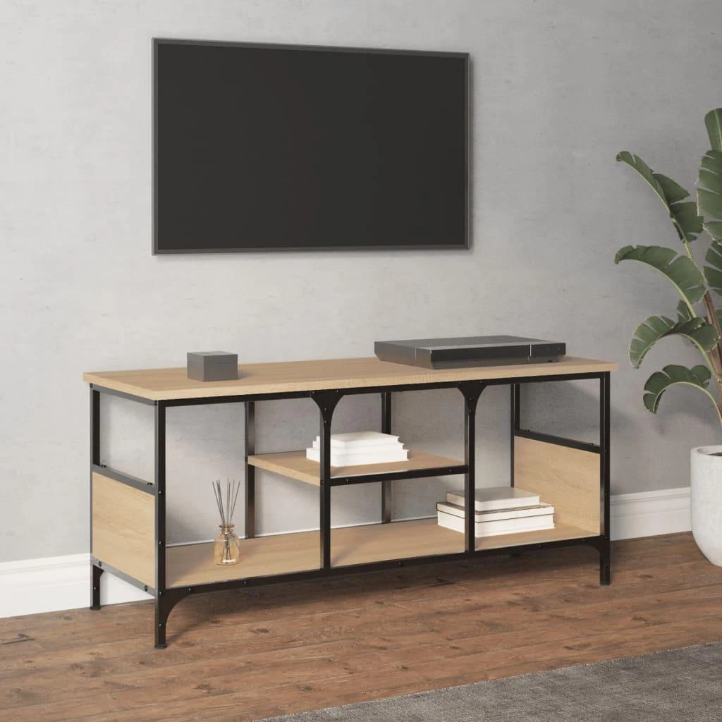 TV staliukas Televizoriaus spintelė, ąžuolo, 100x35x45cm, mediena ir geležis