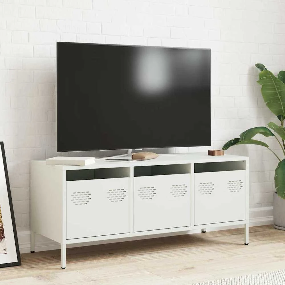 TV staliukas Televizoriaus spintelė, balta, 101,5x39x43,5cm, plienas
