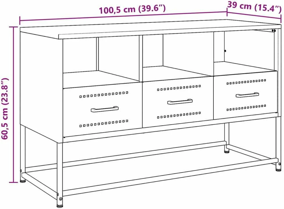 TV staliukas Televizoriaus spintelė, balta, 100,5x39x60,5cm, plienas