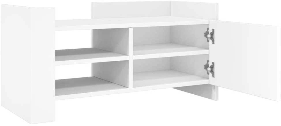 TV staliukas Televizoriaus spintelė, balta, 80x35x40cm, apdirbta mediena