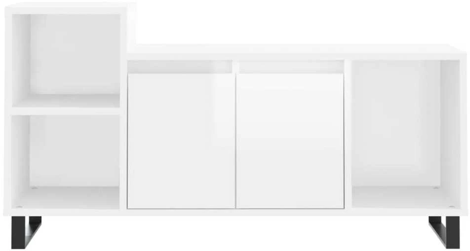 TV staliukas Televizoriaus spintelė, balta, 100x35x55cm, mediena, blizgi