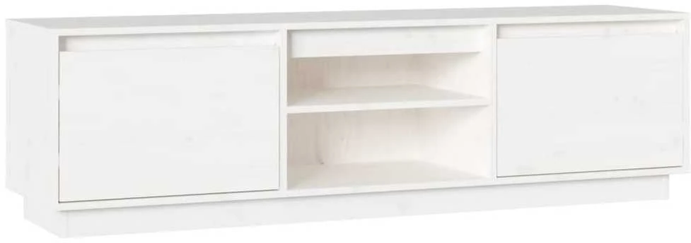 TV staliukas Televizoriaus spintelė, balta, 140x35x40cm, pušies masyvas