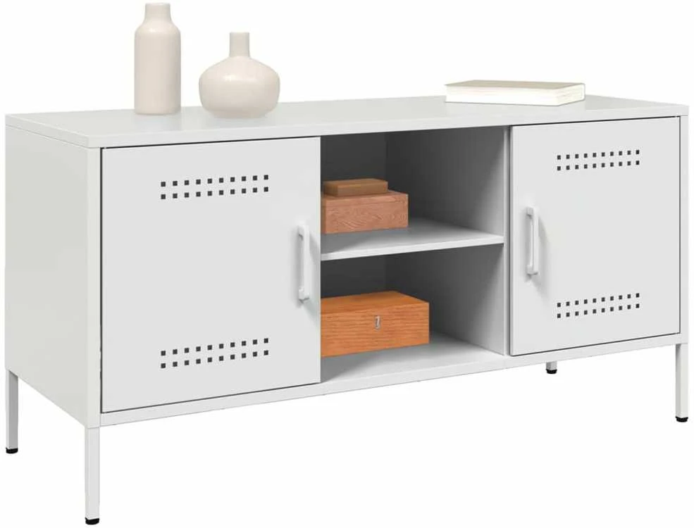 TV staliukas Televizoriaus spintelė, balta, 100,5x39x50,5cm, plienas