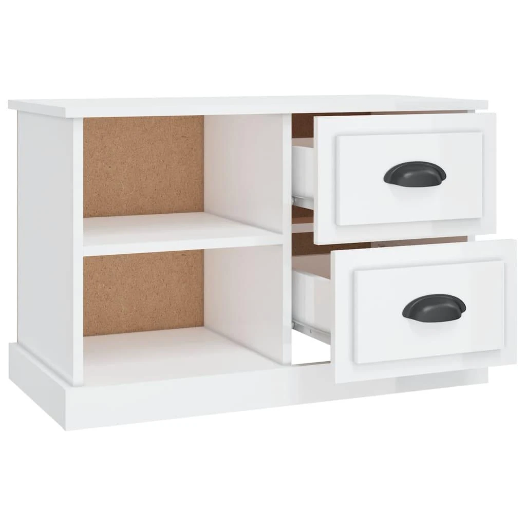 TV staliukas Televizoriaus spintelė, balta, 73x35,5x47,5cm, mediena, blizgi