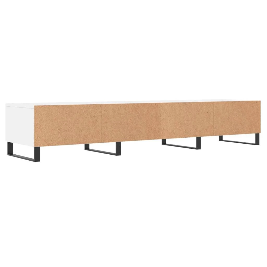 TV staliukas Televizoriaus spintelė, balta, 150x36x30cm, apdirbta mediena
