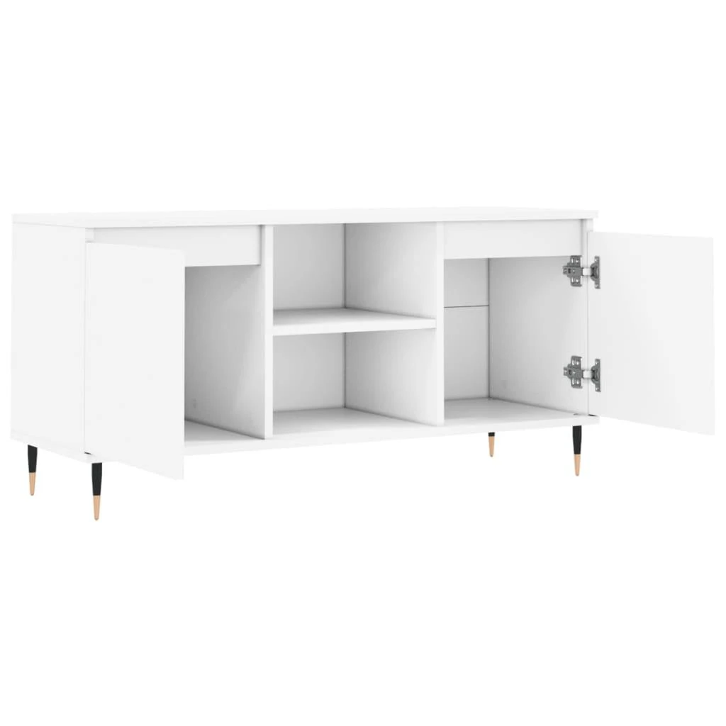 TV staliukas Televizoriaus spintelė, balta, 104x35x50cm, apdirbta mediena