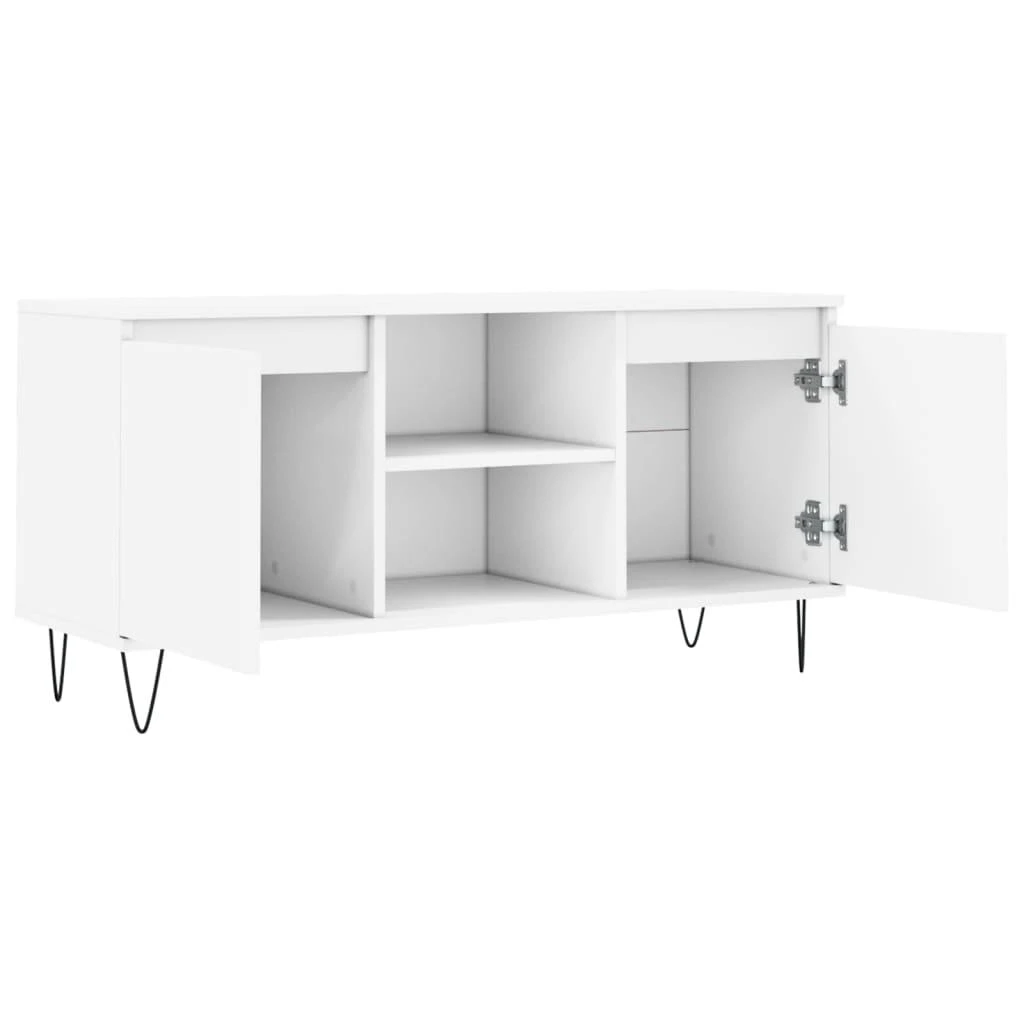 TV staliukas Televizoriaus spintelė, balta, 104x35x50cm, apdirbta mediena