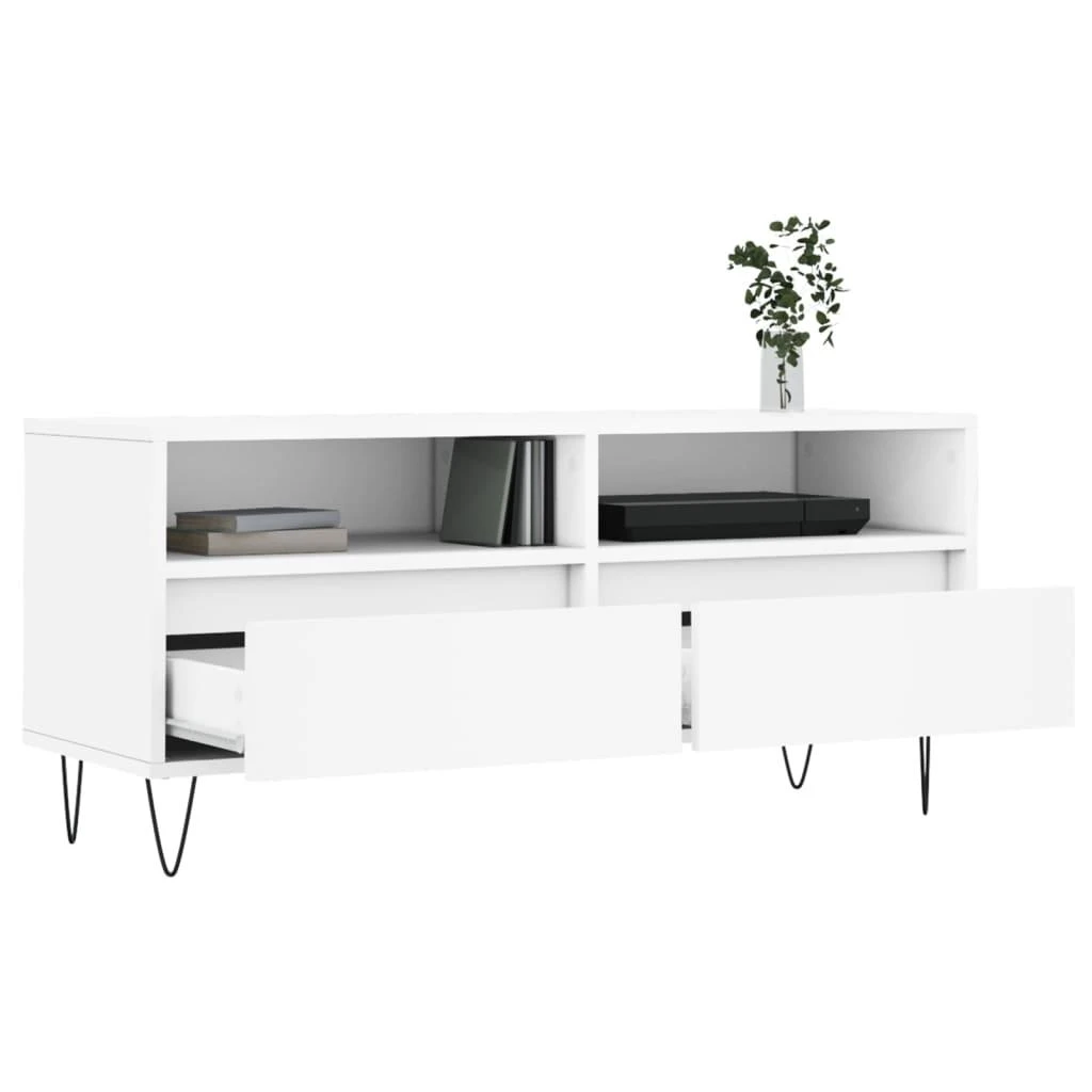 TV staliukas Televizoriaus spintelė, balta, 100x34,5x44,5cm, mediena