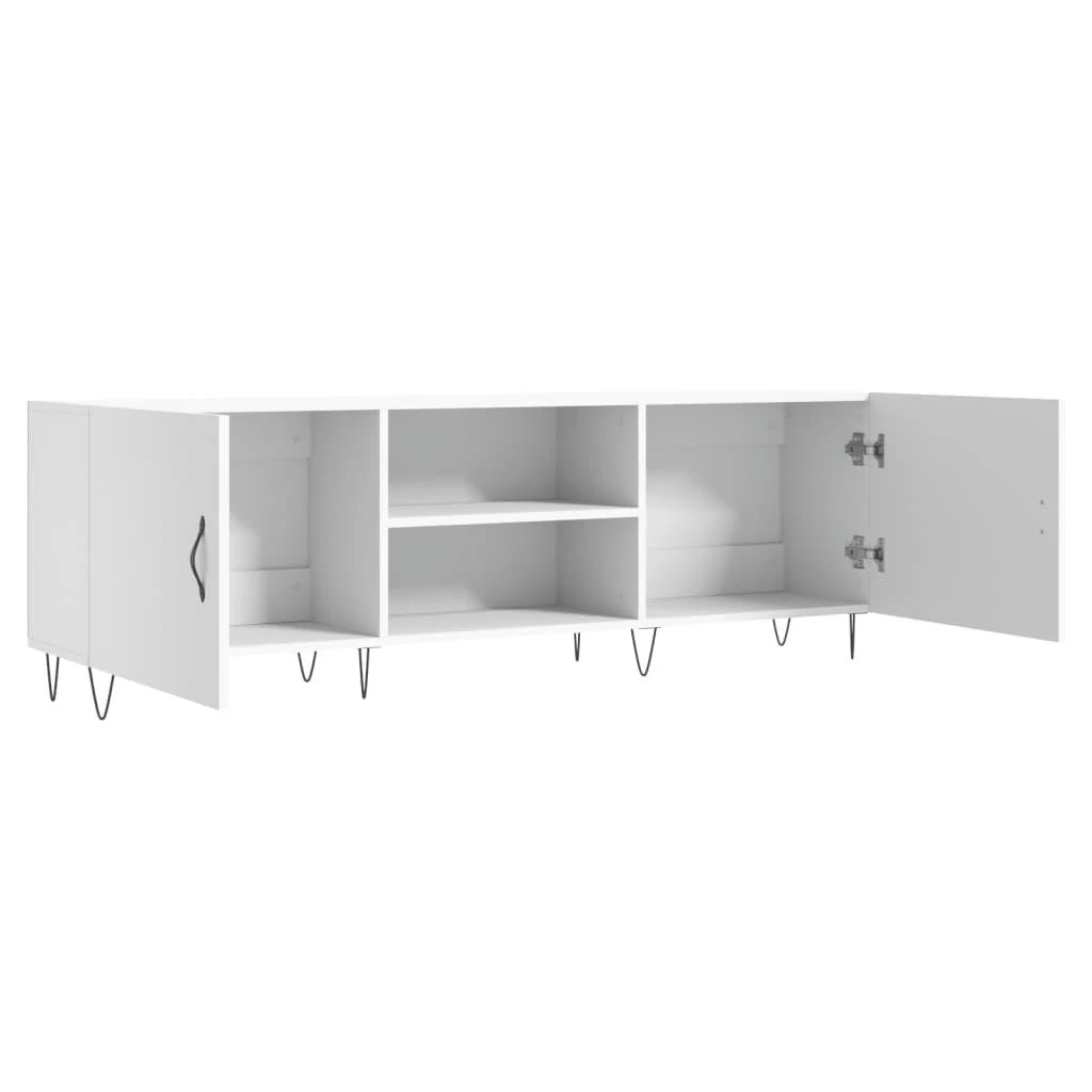 TV staliukas Televizoriaus spintelė, balta, 150x30x50cm, apdirbta mediena