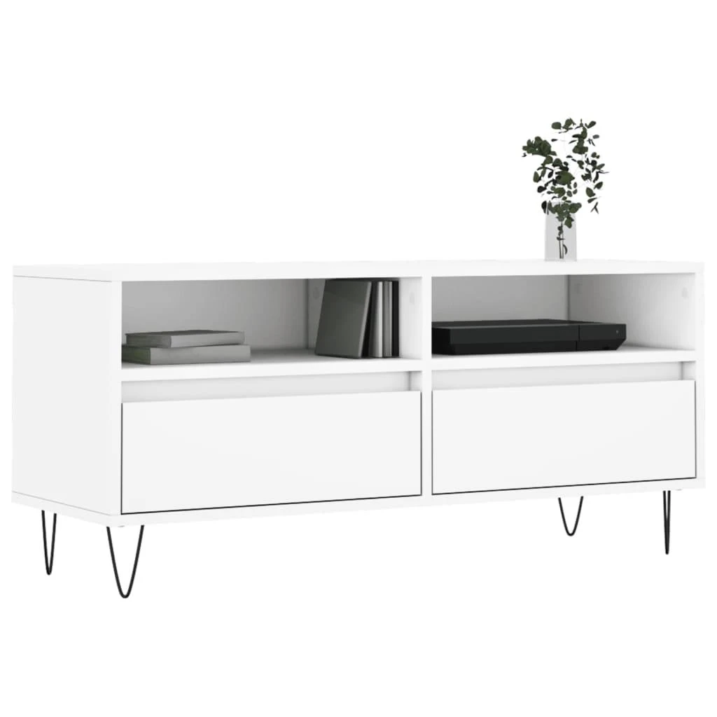 TV staliukas Televizoriaus spintelė, balta, 100x34,5x44,5cm, mediena