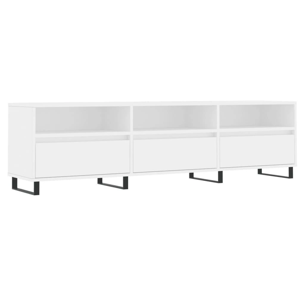 TV staliukas Televizoriaus spintelė, balta, 150x30x44,5cm, apdirbta mediena