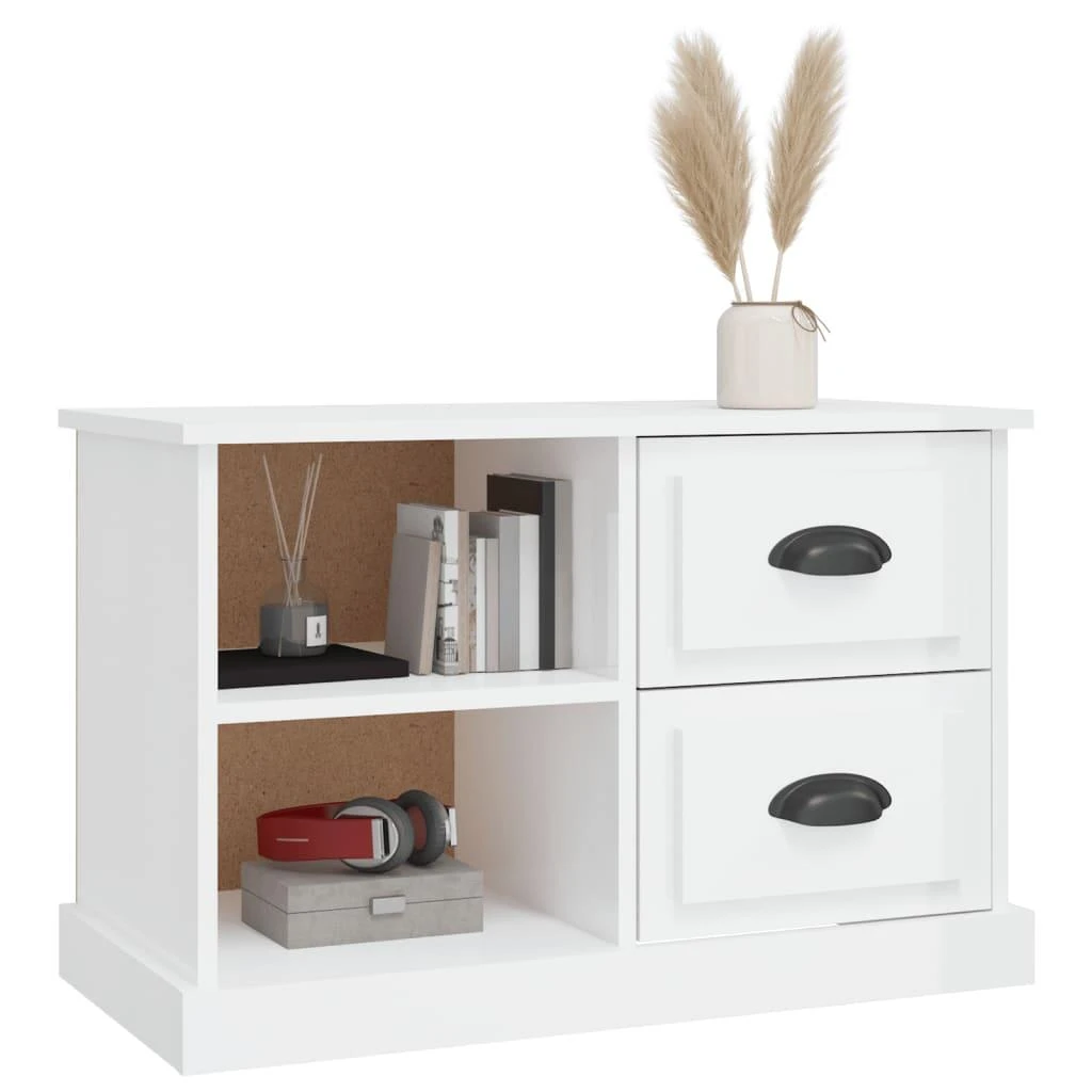 TV staliukas Televizoriaus spintelė, balta, 73x35,5x47,5cm, mediena, blizgi