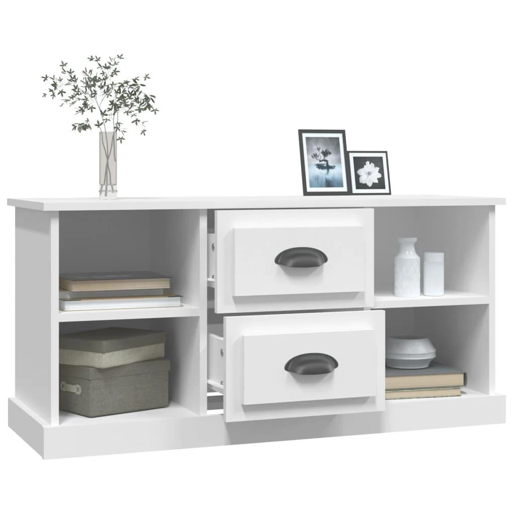 TV staliukas Televizoriaus spintelė, balta, 99,5x35,5x48cm, apdirbta mediena