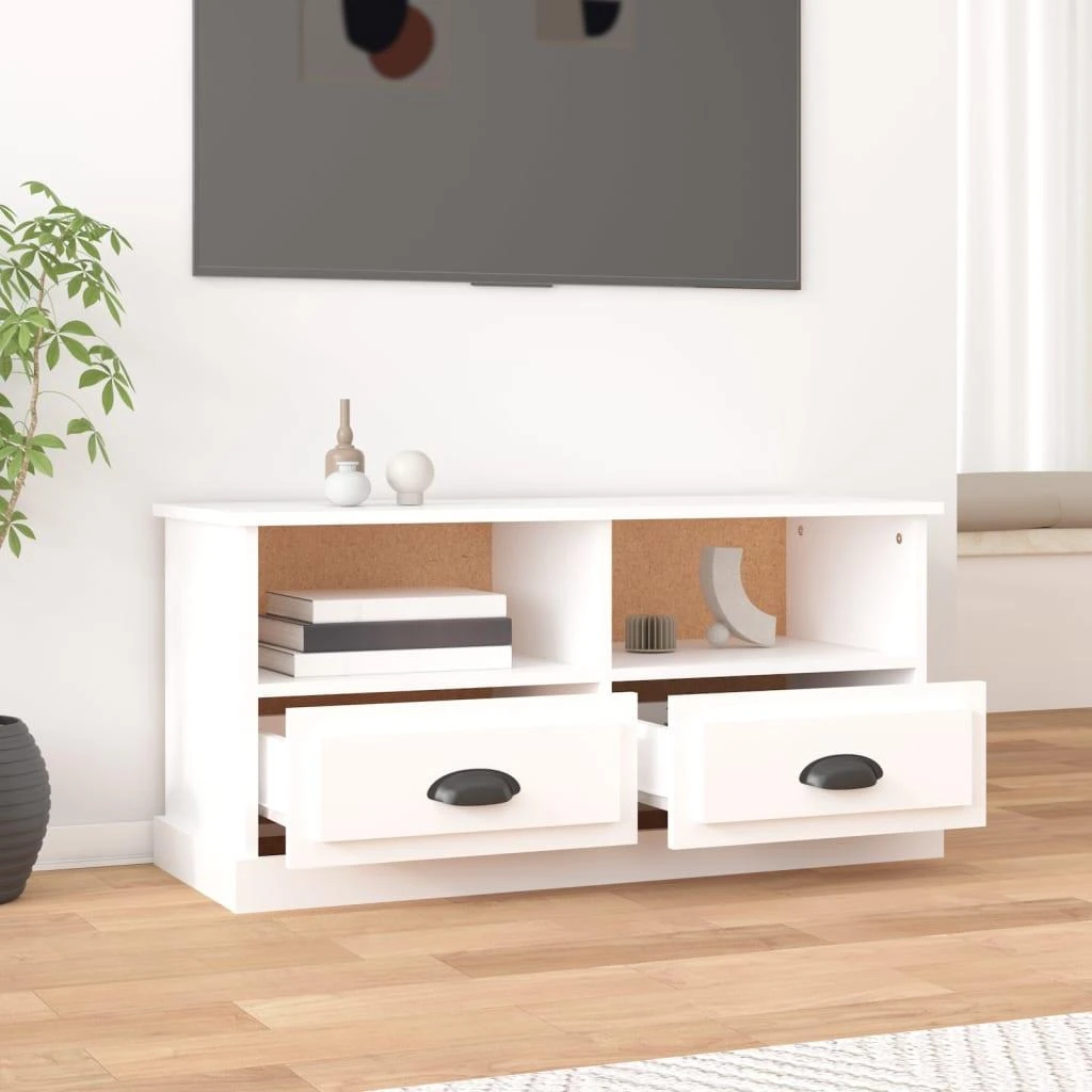 TV staliukas Televizoriaus spintelė, balta, 93x35,5x45cm, apdirbta mediena