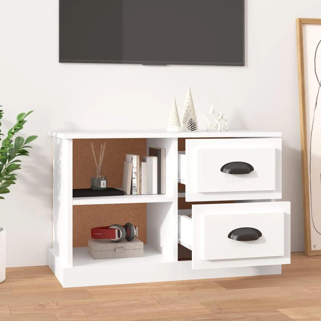 TV staliukas Televizoriaus spintelė, balta, 73x35,5x47,5cm, apdirbta mediena