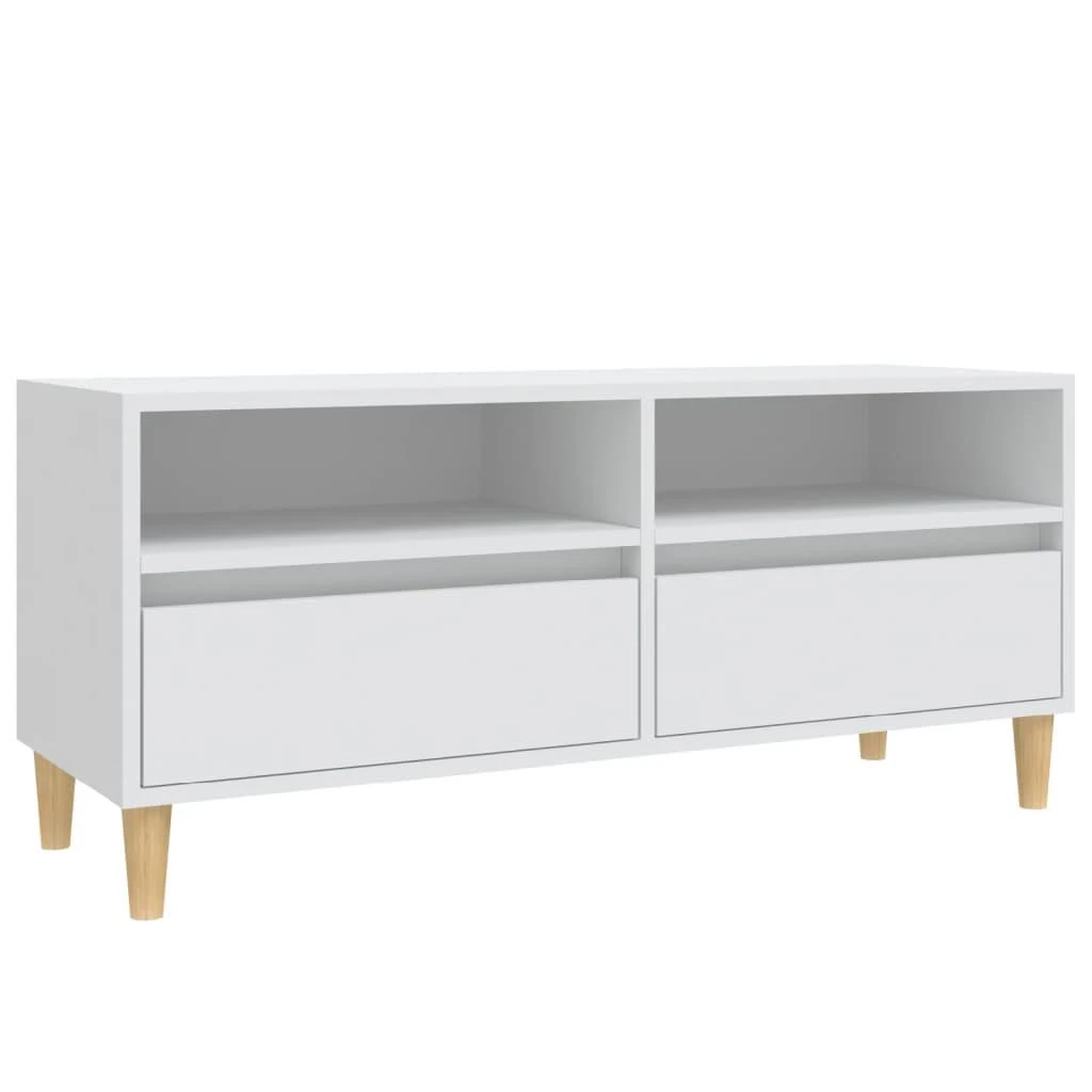 TV staliukas Televizoriaus spintelė, balta, 100x34,5x44,5cm, mediena