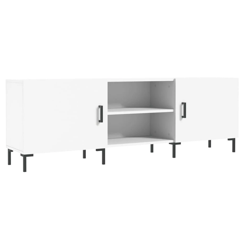 TV staliukas Televizoriaus spintelė, balta, 150x30x50cm, apdirbta mediena