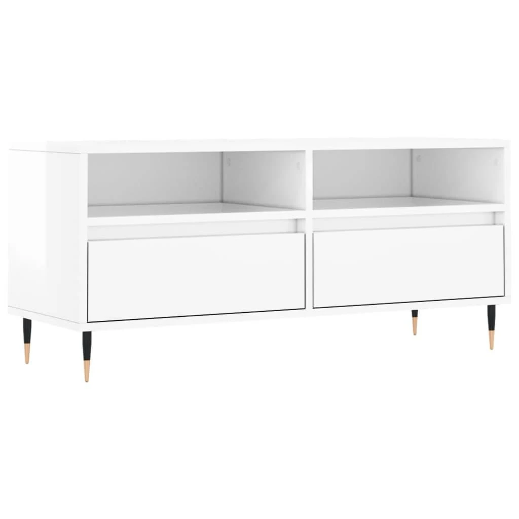 TV staliukas Televizoriaus spintelė, balta, 100x34,5x44,5cm, mediena, blizgi
