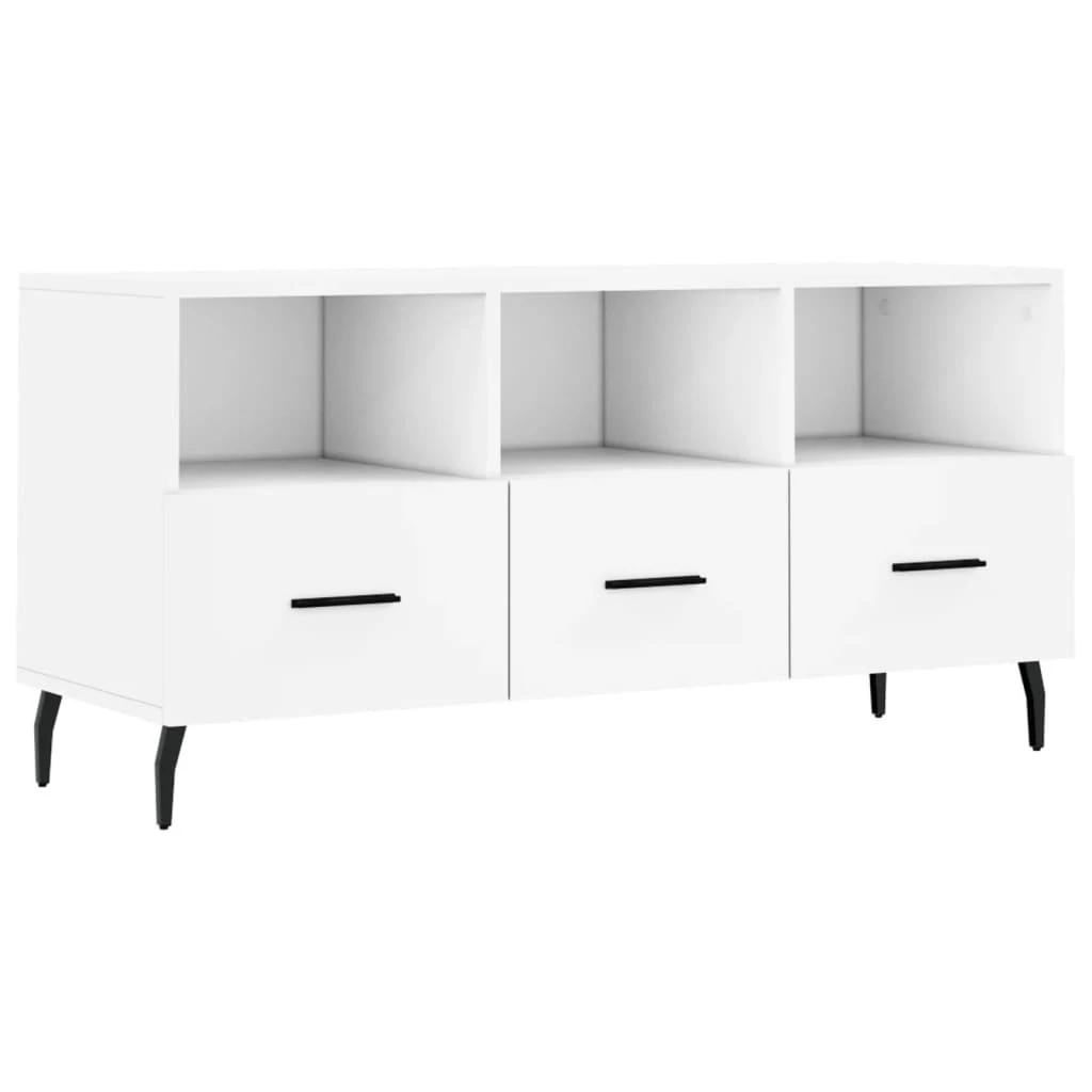 TV staliukas Televizoriaus spintelė, balta, 102x36x50cm, apdirbta mediena