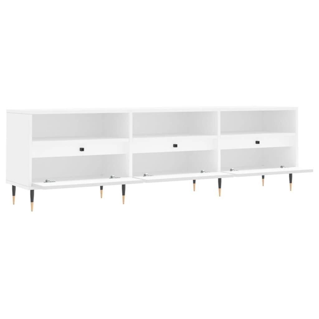 TV staliukas Televizoriaus spintelė, balta, 150x30x44,5cm, apdirbta mediena