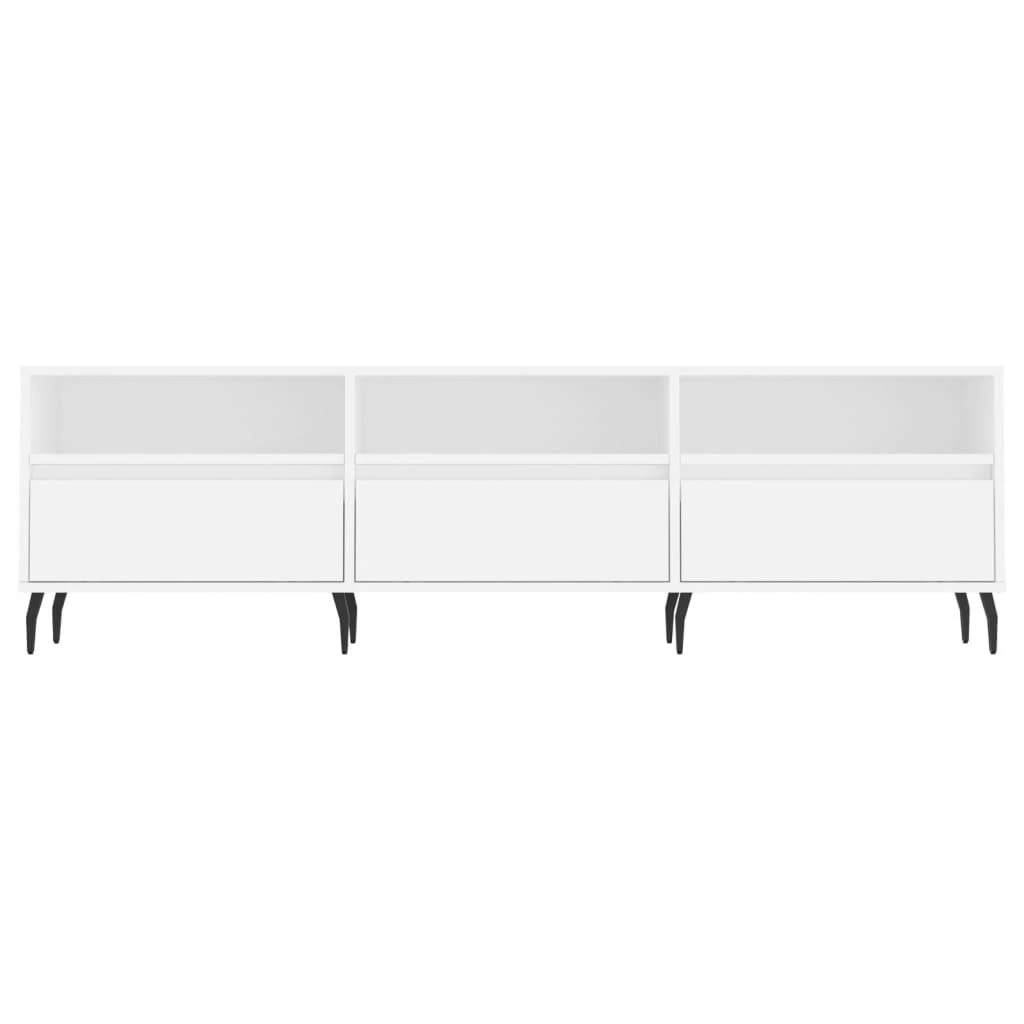 TV staliukas Televizoriaus spintelė, balta, 150x30x44,5cm, apdirbta mediena