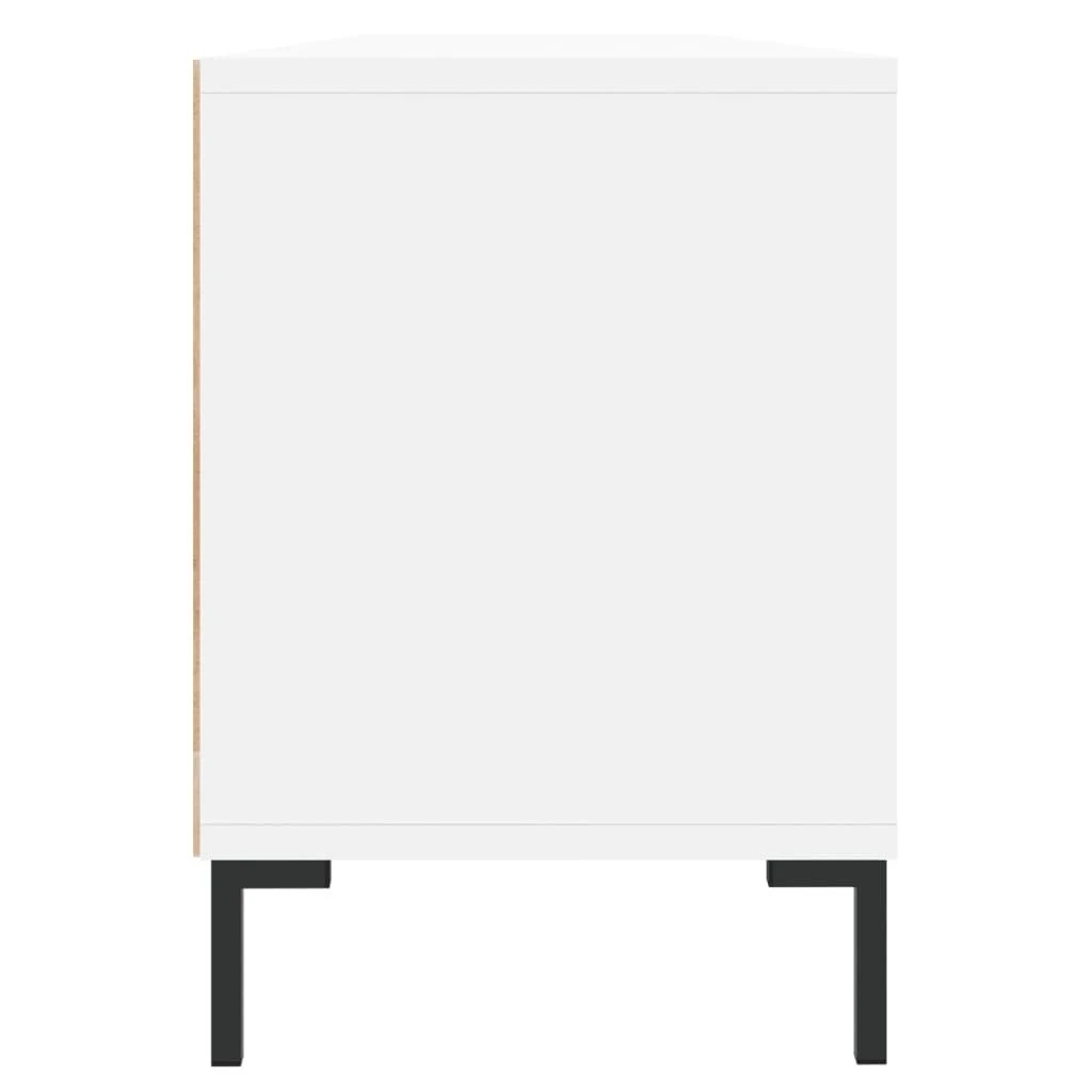 TV staliukas Televizoriaus spintelė, balta, 150x30x44,5cm, apdirbta mediena