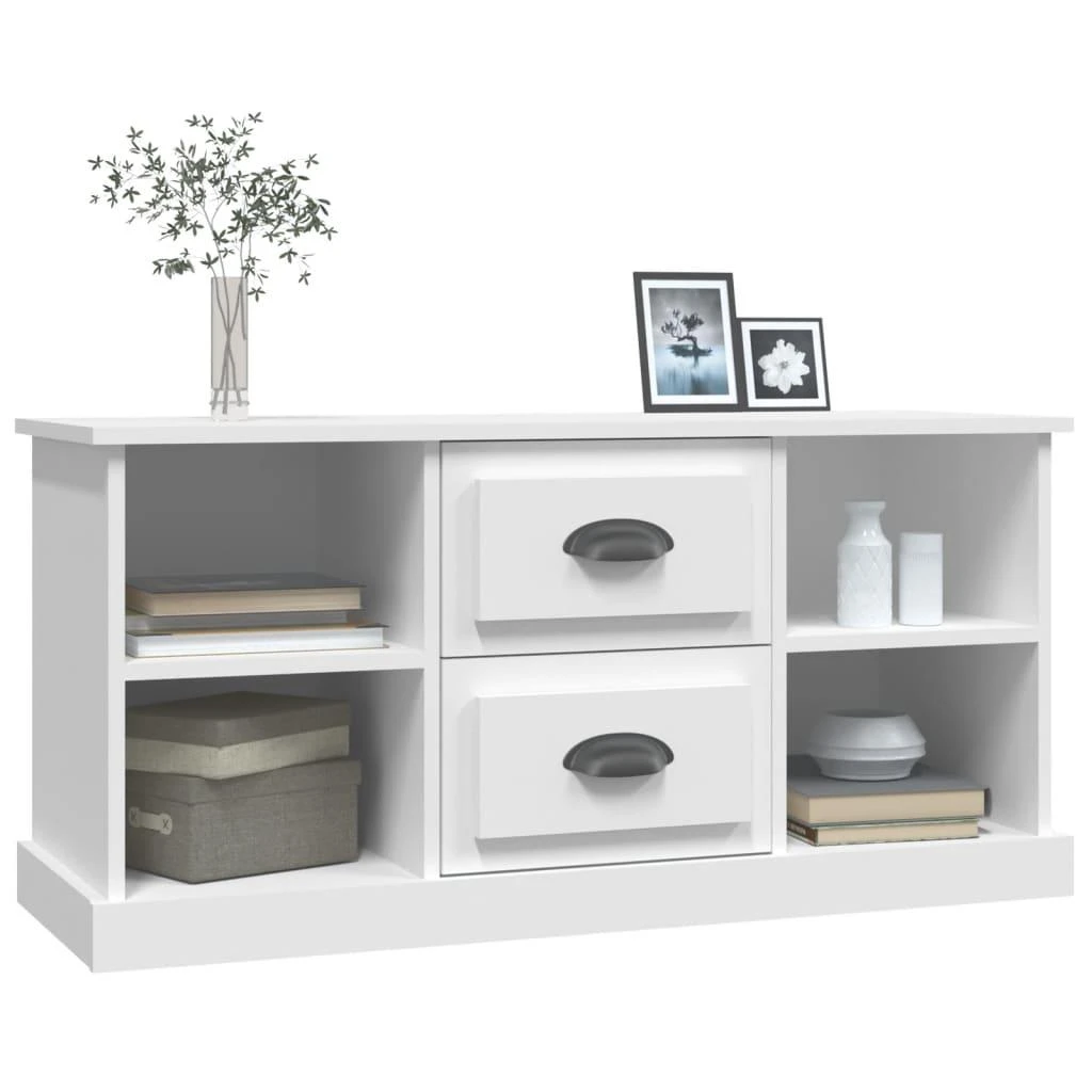 TV staliukas Televizoriaus spintelė, balta, 99,5x35,5x48cm, apdirbta mediena