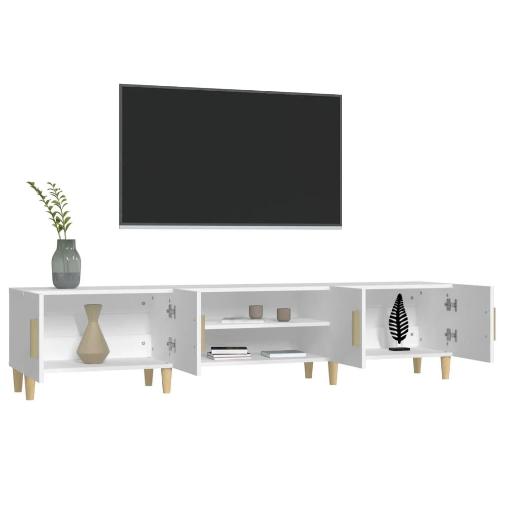 TV staliukas Televizoriaus spintelė, balta, 180x31,5x40cm, apdirbta mediena