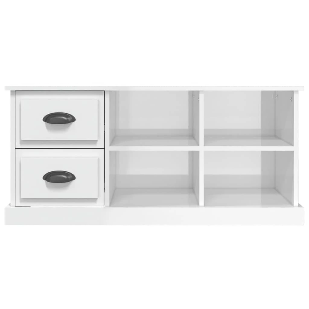 TV staliukas Televizoriaus spintelė, balta, 102x35,5x47,5cm, mediena, blizgi