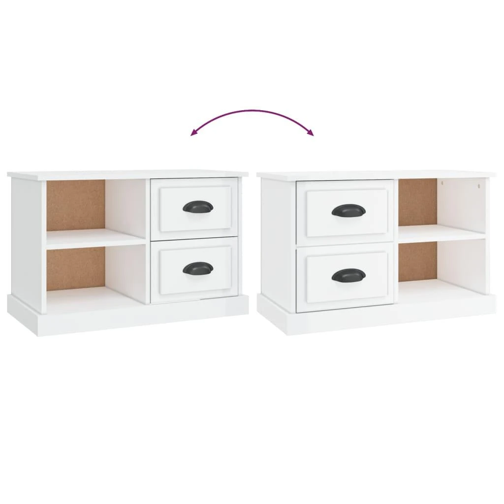 TV staliukas Televizoriaus spintelė, balta, 73x35,5x47,5cm, mediena, blizgi