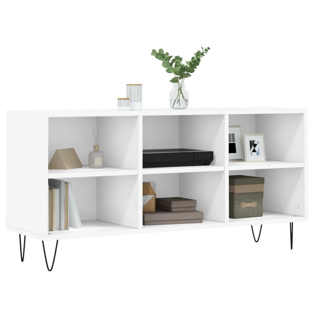 TV staliukas Televizoriaus spintelė, balta, 103,5x30x50cm, apdirbta mediena
