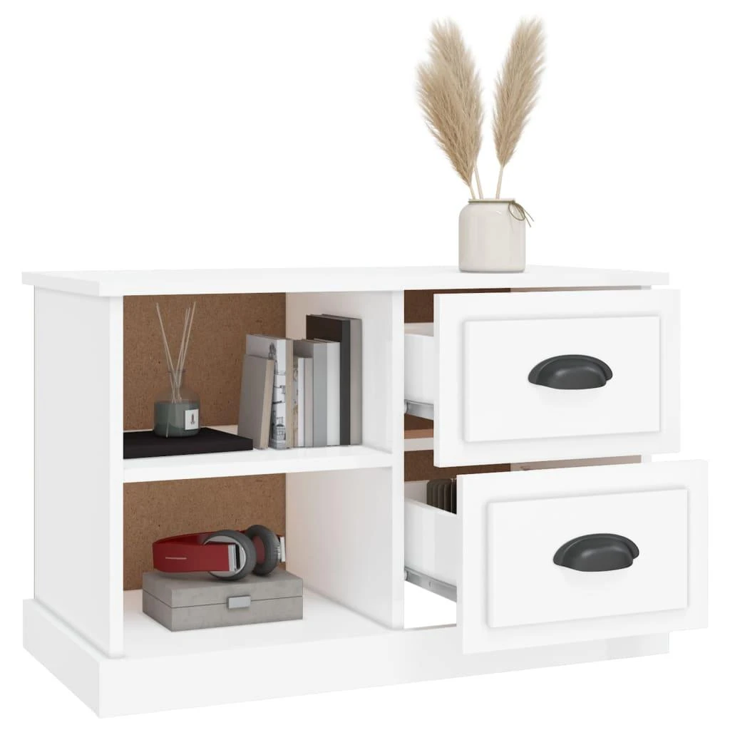 TV staliukas Televizoriaus spintelė, balta, 73x35,5x47,5cm, mediena, blizgi