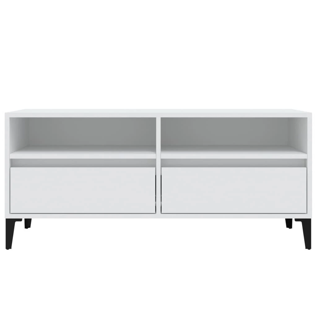 TV staliukas Televizoriaus spintelė, balta, 100x34,5x44,5cm, mediena