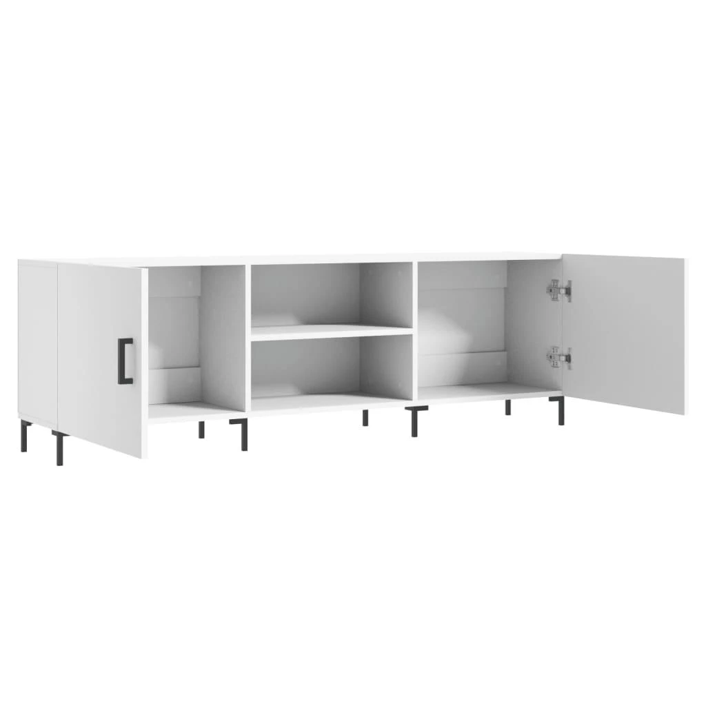 TV staliukas Televizoriaus spintelė, balta, 150x30x50cm, apdirbta mediena