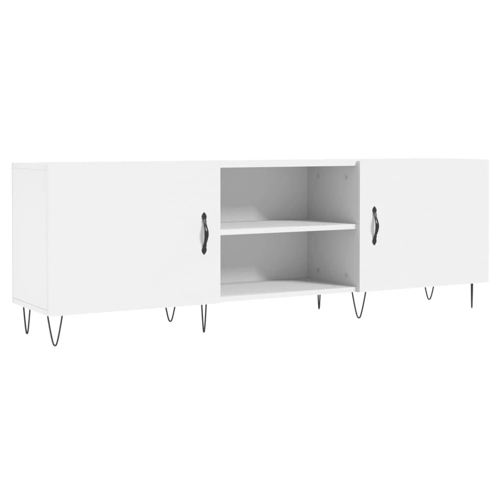 TV staliukas Televizoriaus spintelė, balta, 150x30x50cm, apdirbta mediena