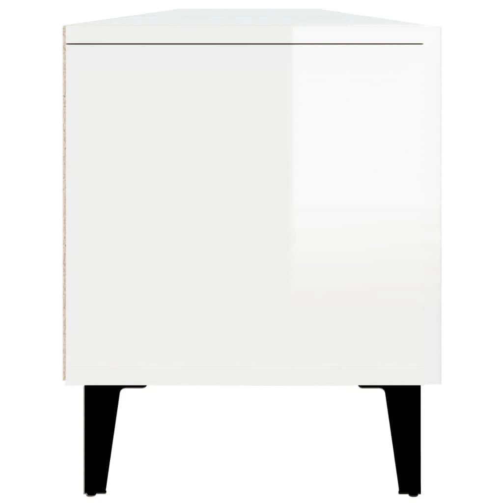 TV staliukas Televizoriaus spintelė, balta, 180x31,5x40cm, mediena, blizgi