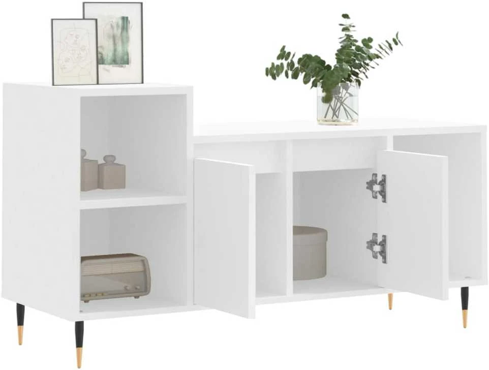 TV staliukas Televizoriaus spintelė, baltos spalvos, 100x35x55cm, mediena