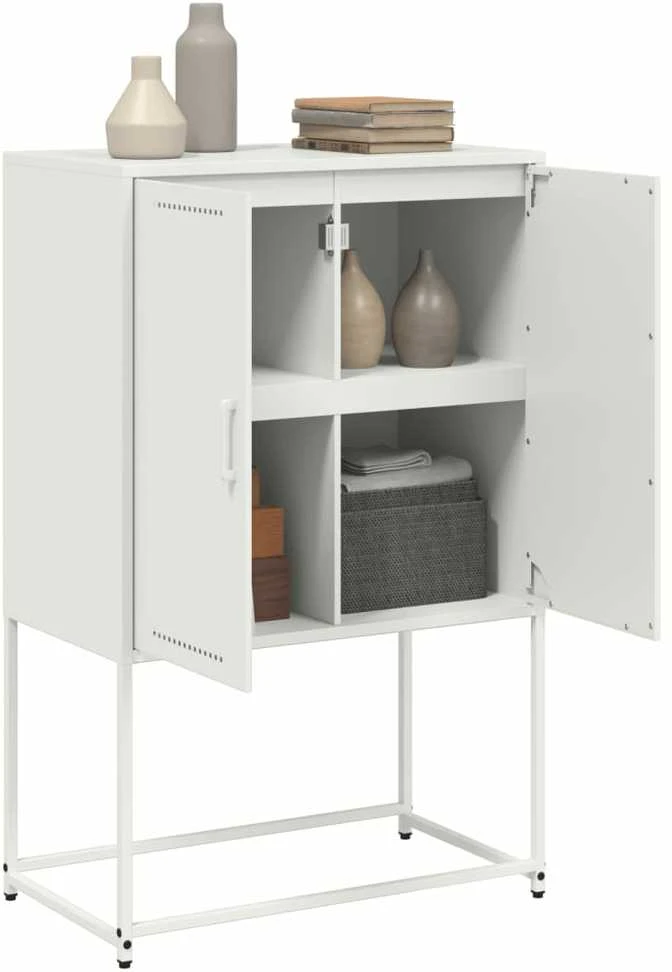 TV staliukas Televizoriaus spintelė, baltos spalvos, 68x39x60,5cm, plienas